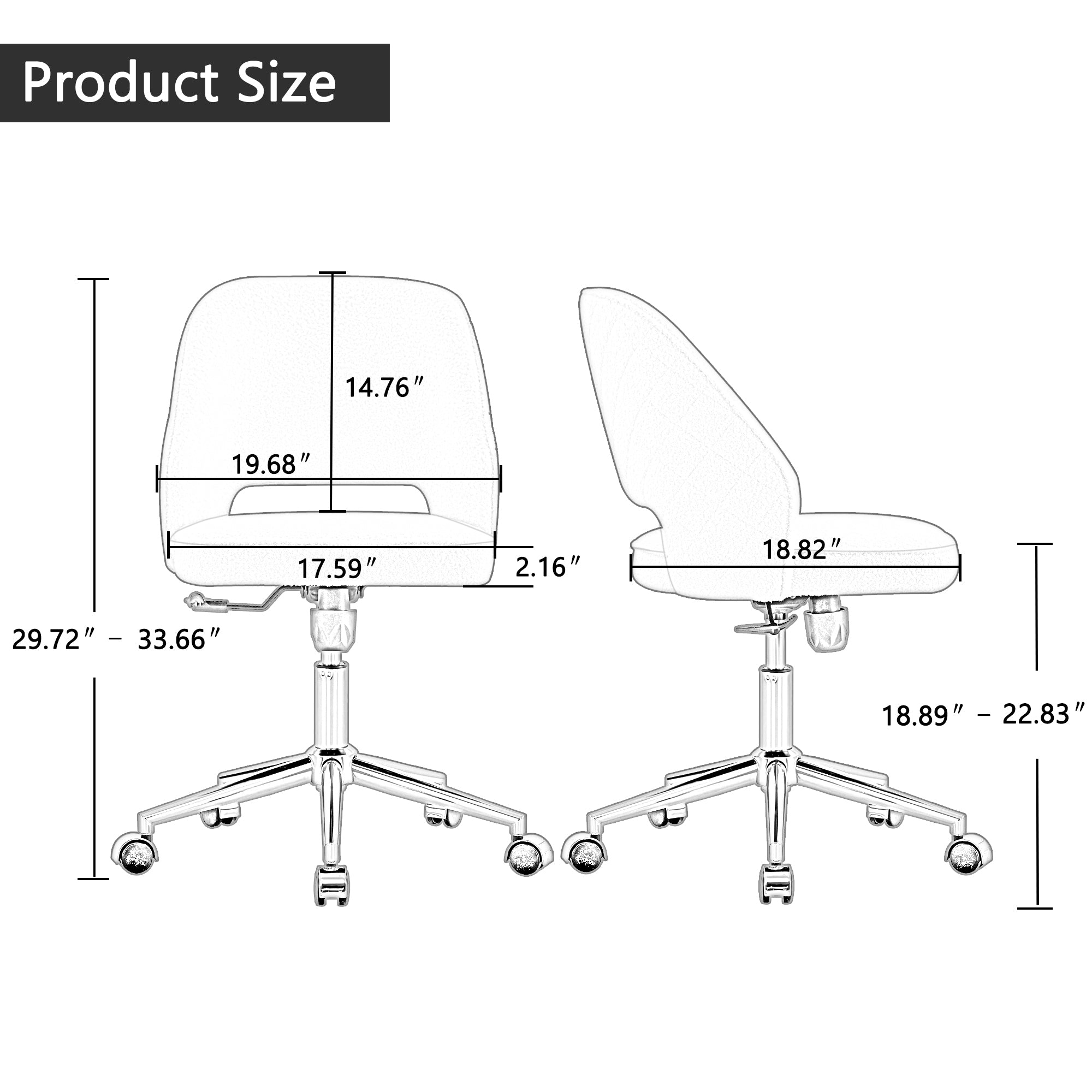 Modern Swivel Teddy Velvet Office Chairs, Adjustable 360 °- White