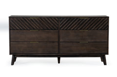 Mid-Century Rustic Dark Acacia Dresser