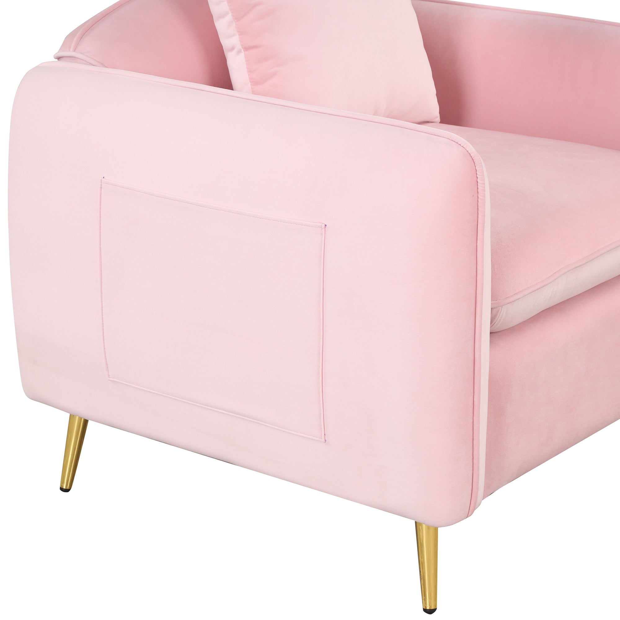 Single Sofa Foot Rest & Pillow Pink