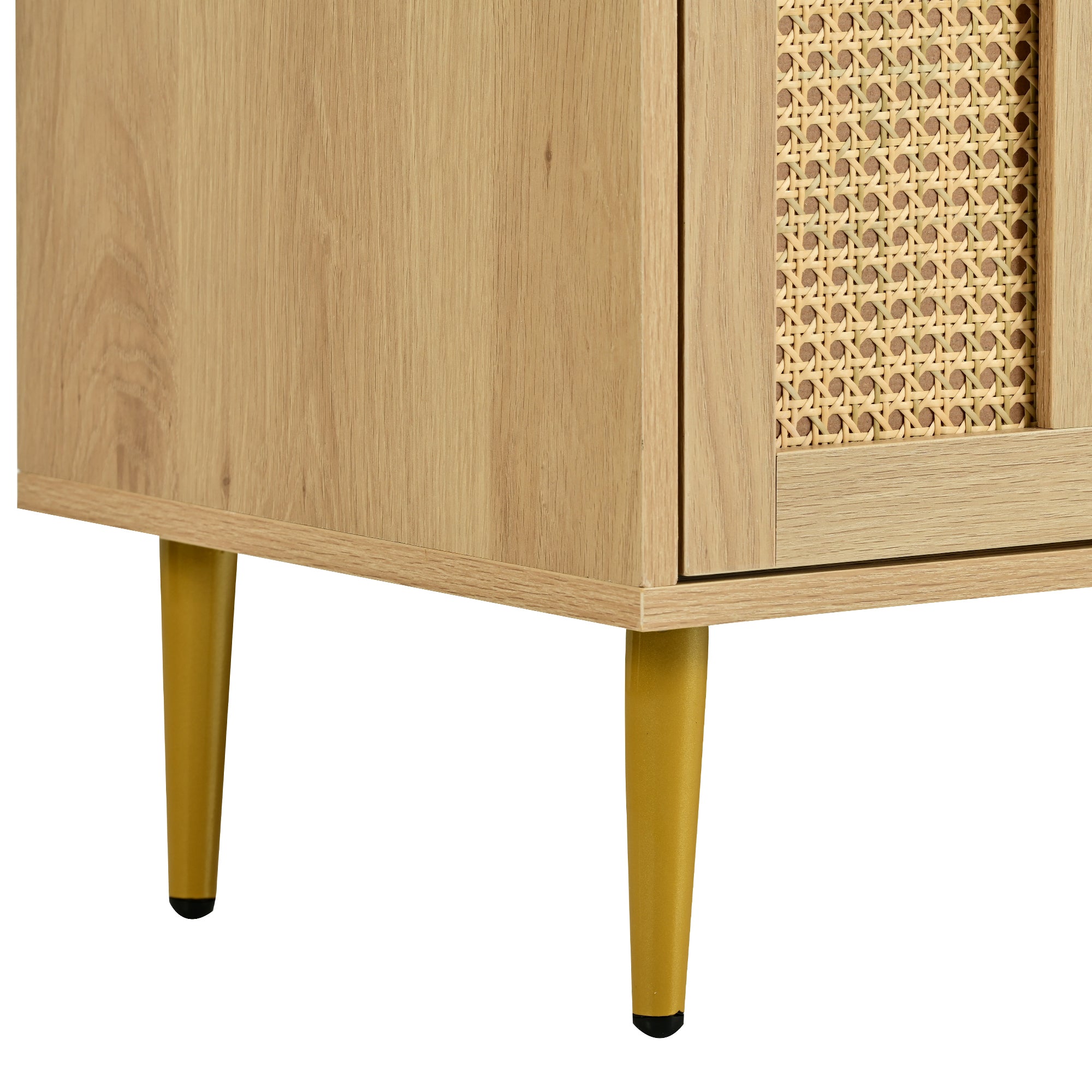 Rattan Cabinet with Adjustable Shelves and Storage