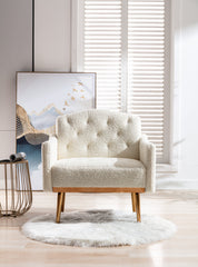 Accent Chair with Rose Golden feet - White Teddy