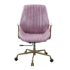 Vintage Office Chair, Top Grain Leather - Pink