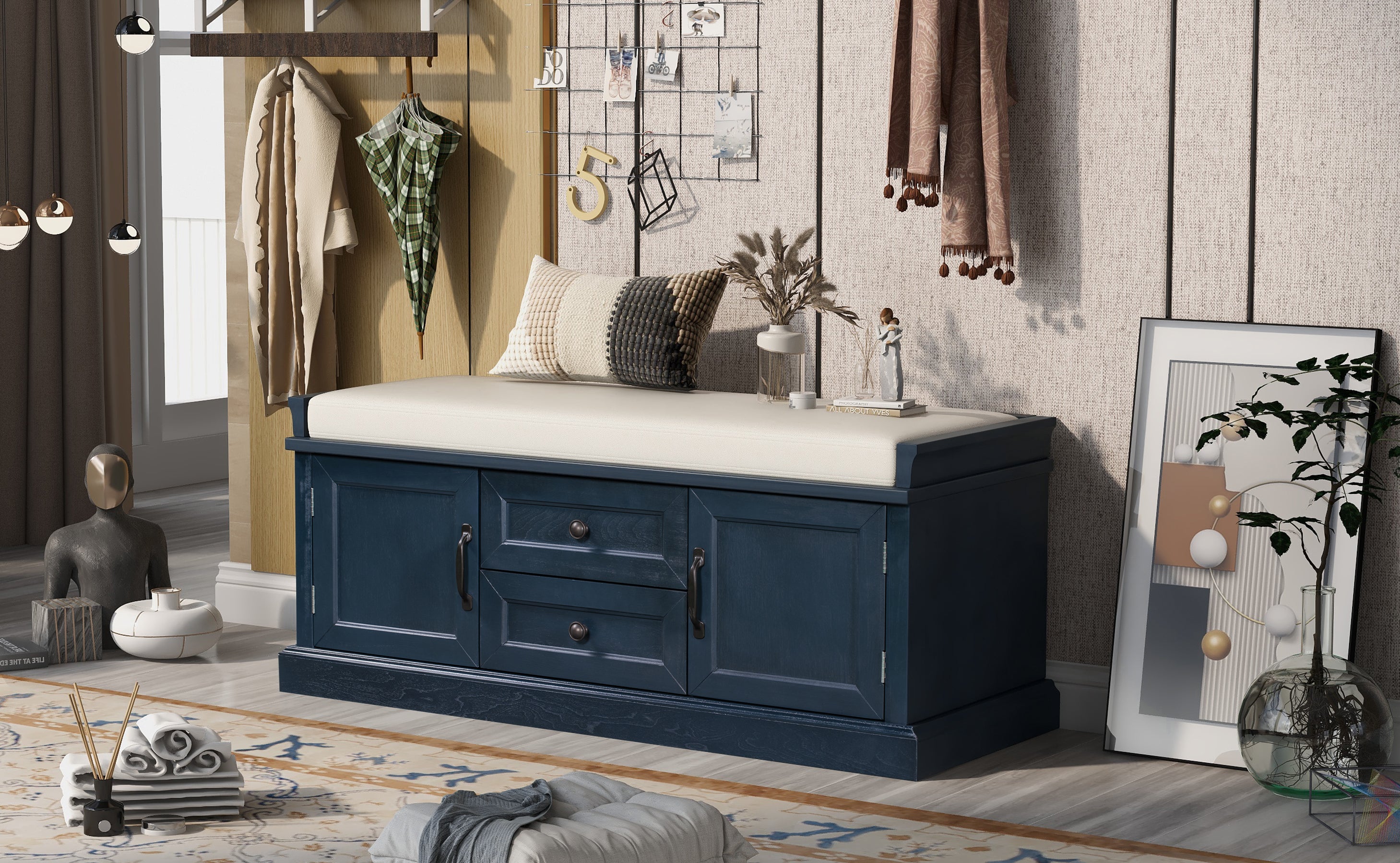 Storage Bench with 2 Drawers