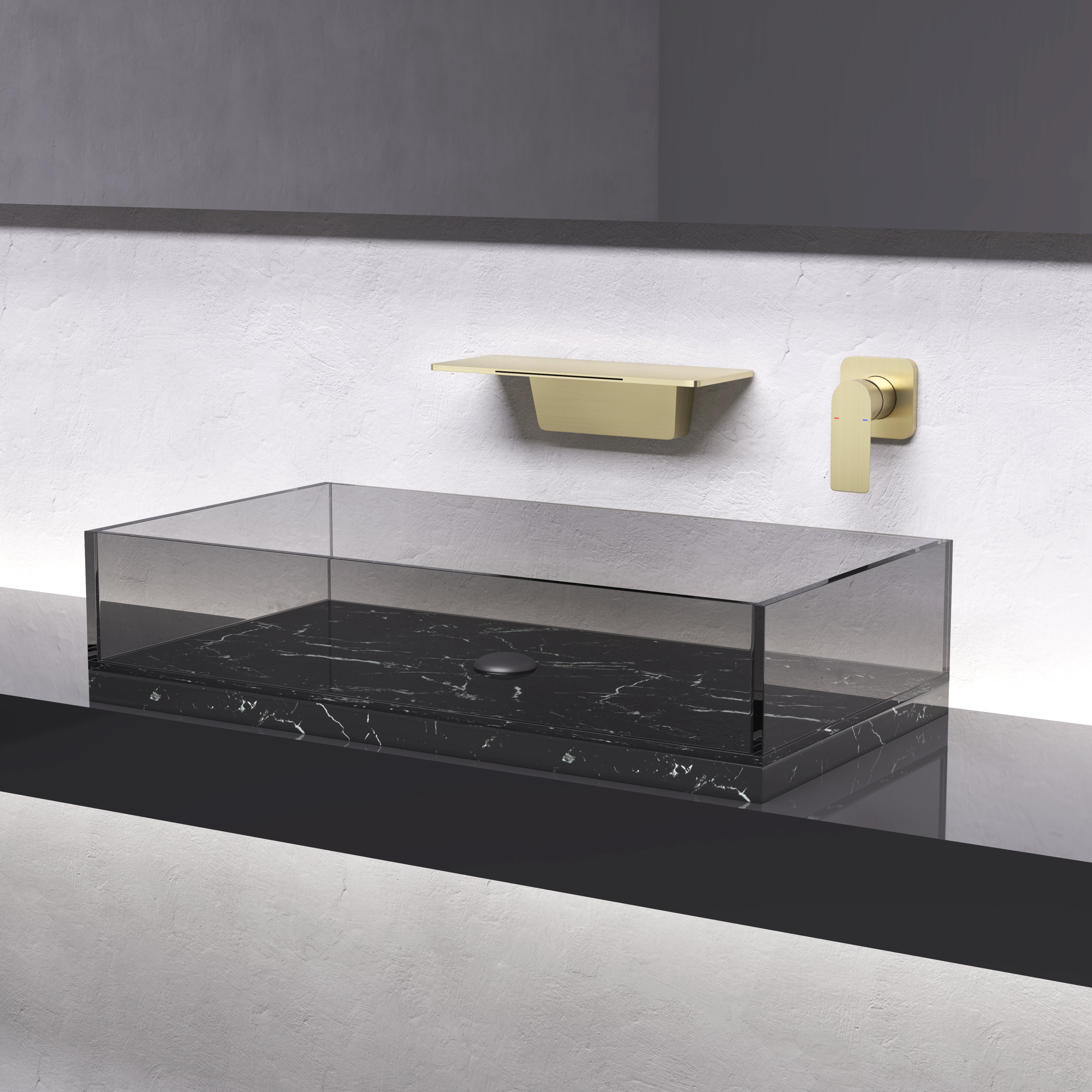 Waterfall Bathroom Sink Faucet - Gold