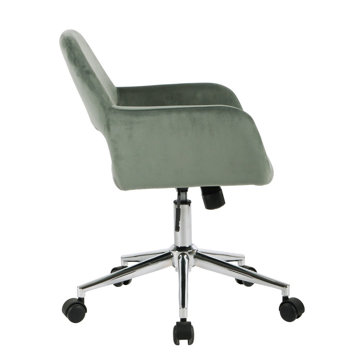 Modern Velvet Upholstered Adjustable Swivel Office Chair - Cactus Olive Green