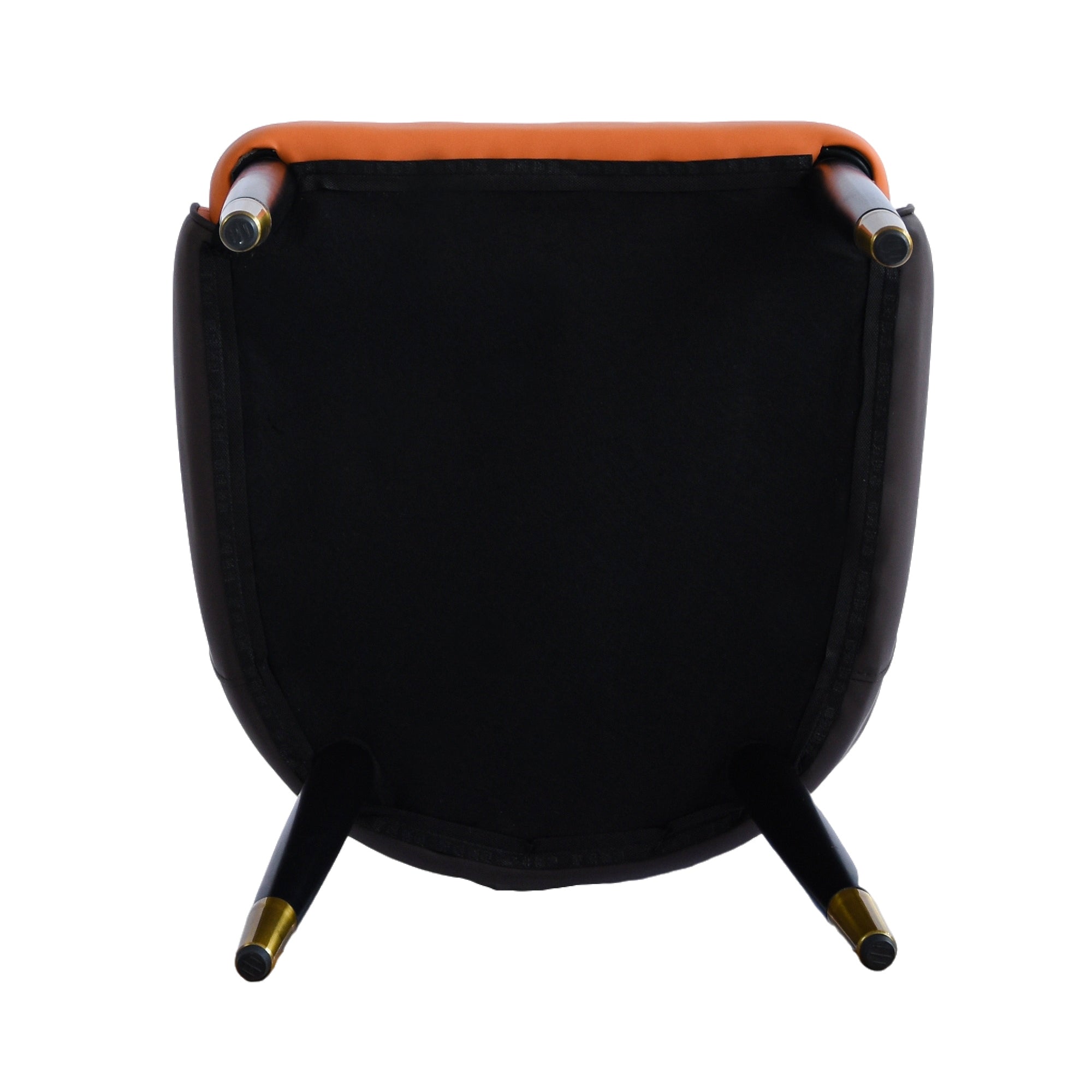 Modern PU Sponge-filled Dining Chairs (Set of 2) - Black and Orange