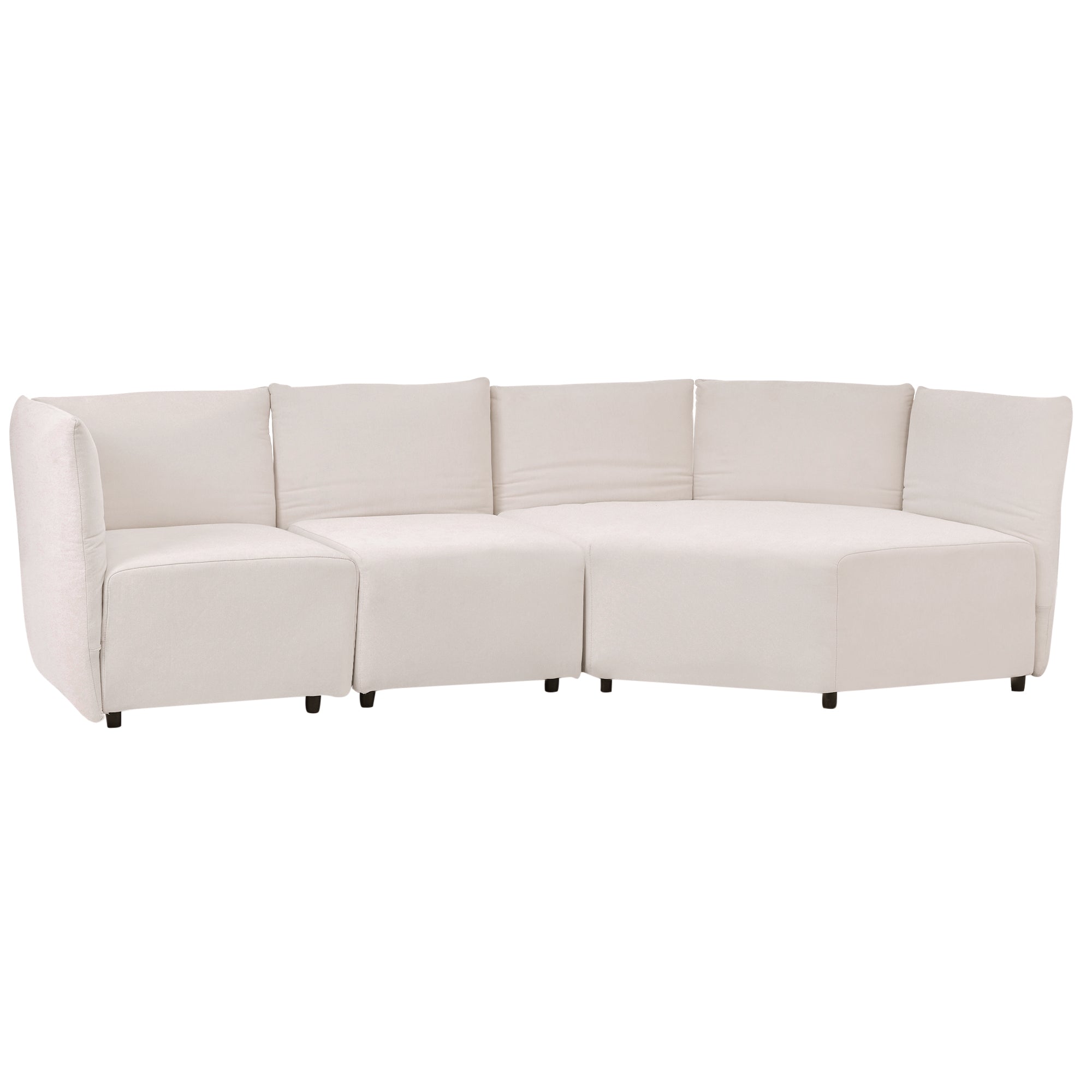Stylish Sofa Set with Polyester Upholstery with Adjustable Back with Free Combination for Living Room - Beige