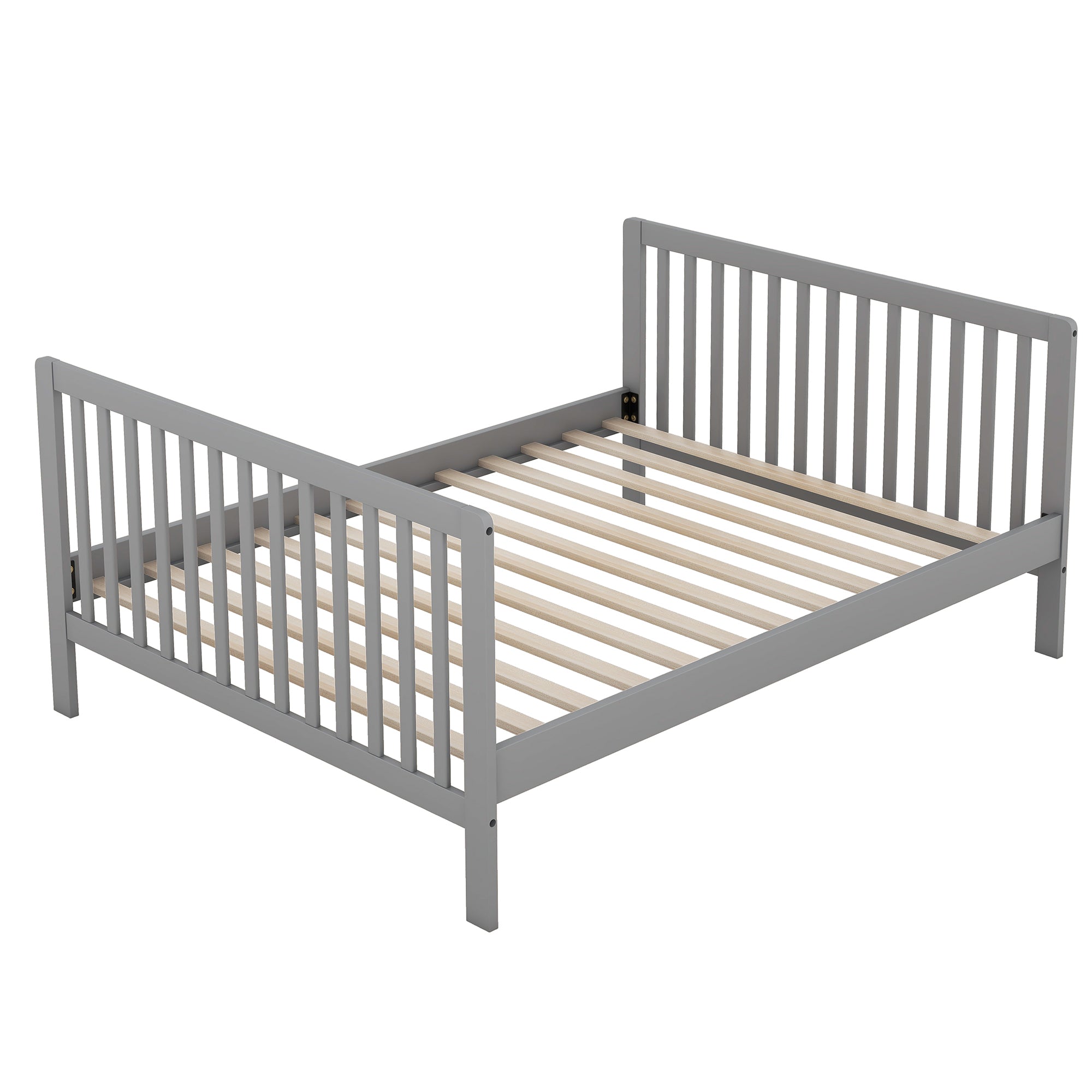 Convertible Crib/Full Size Bed with Changing Table - Gray