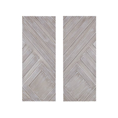 Ash Carved Wood 3 Piece Set Wall Decor - Grey