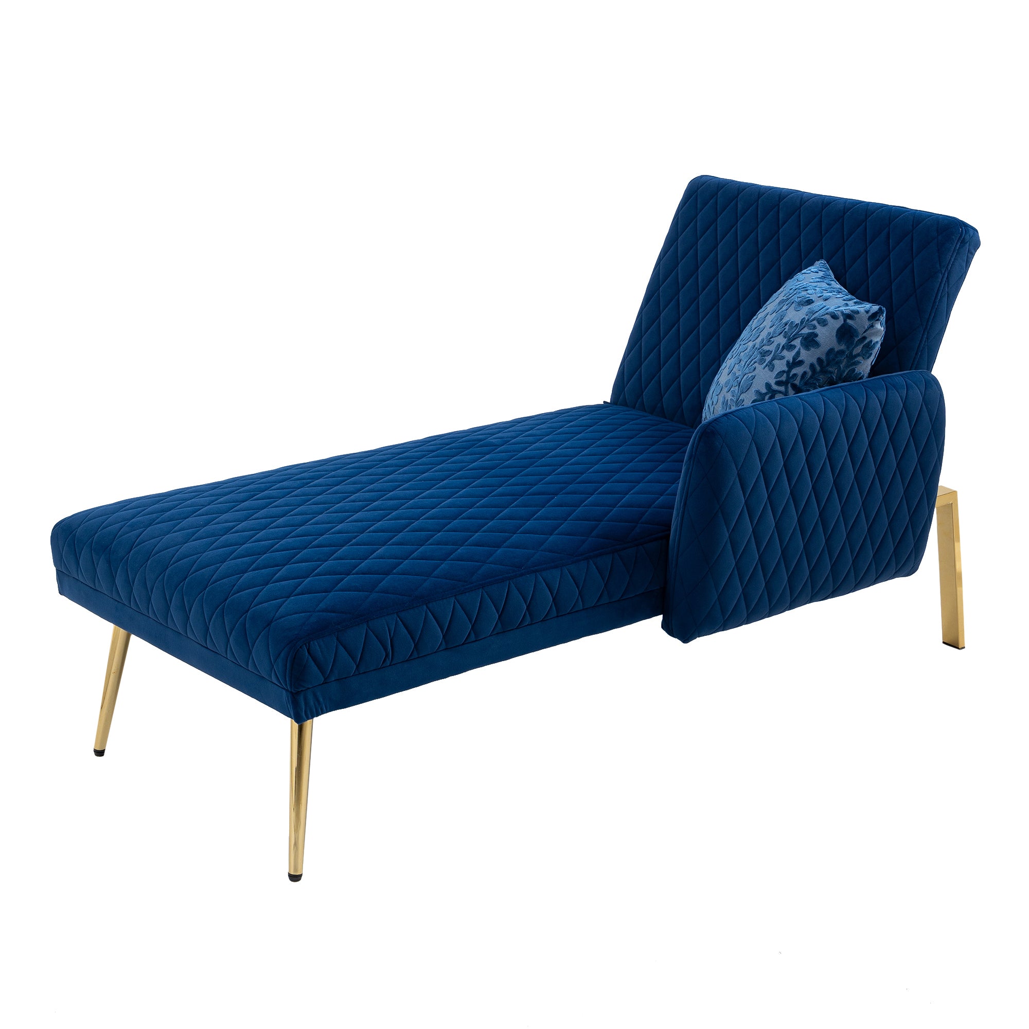 Velvet Loveseat Sofa with Metal Feet - Navy