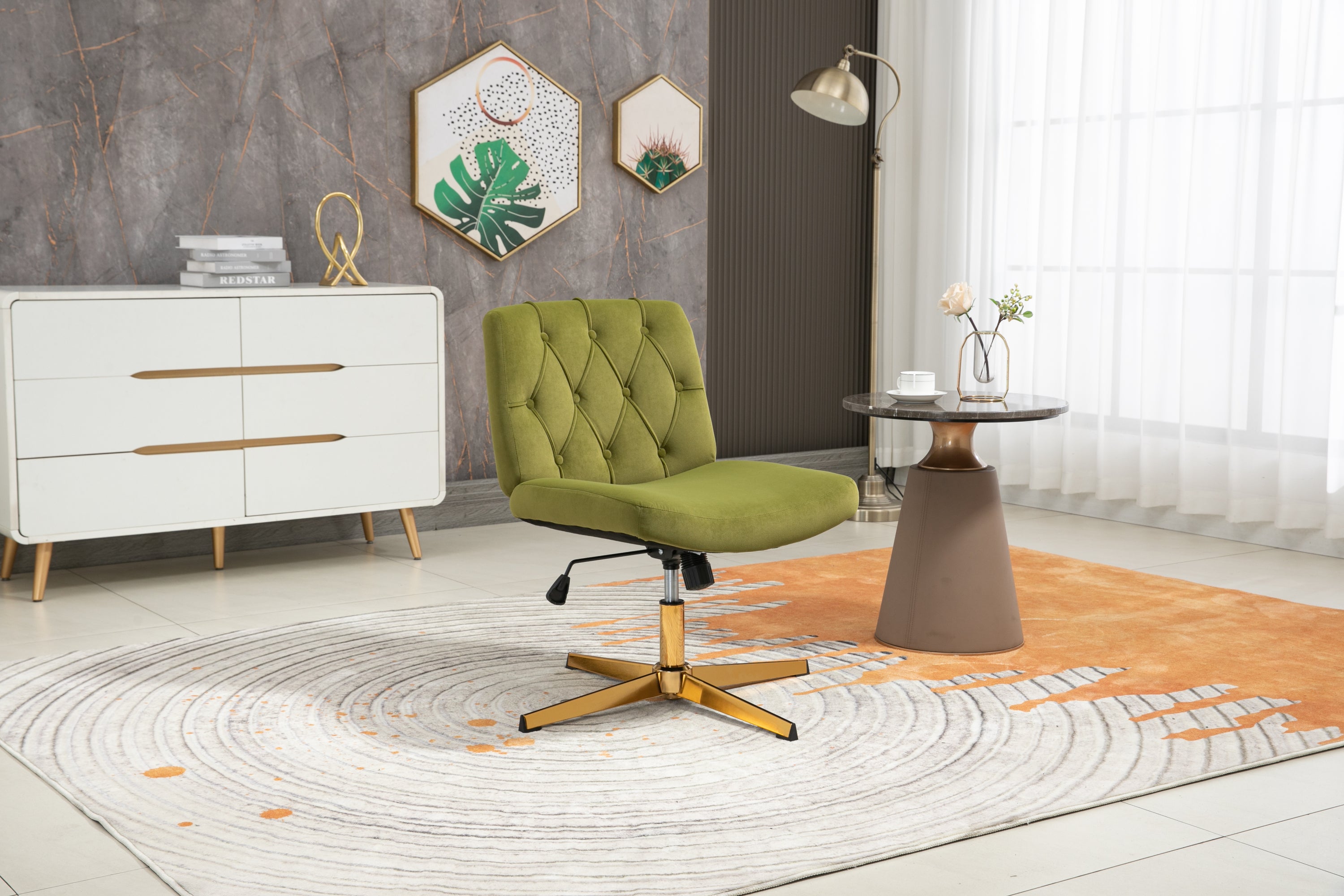 Home Office Desk Chair Adjustable Home Computer Executive Chair Swivel  - Olive