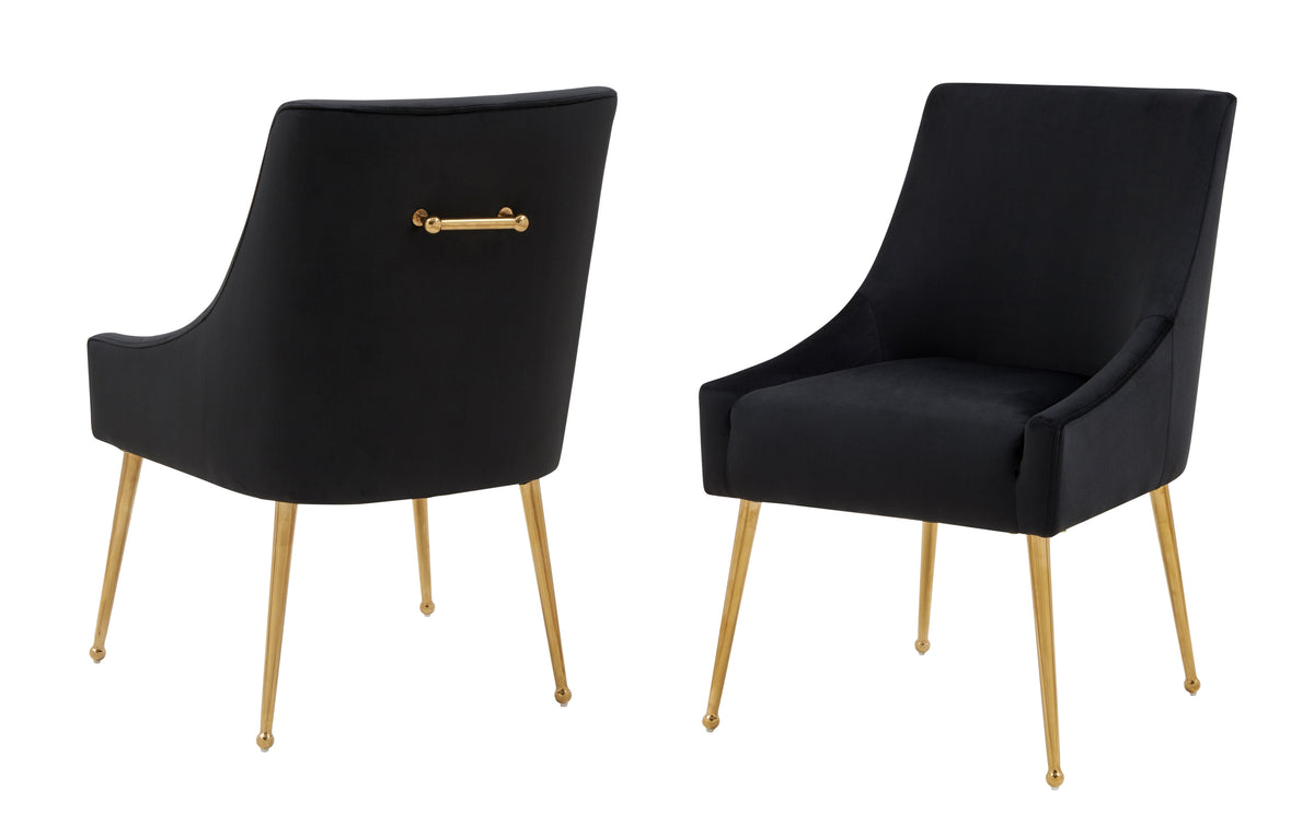 Black Velvet Gold Dining Chair