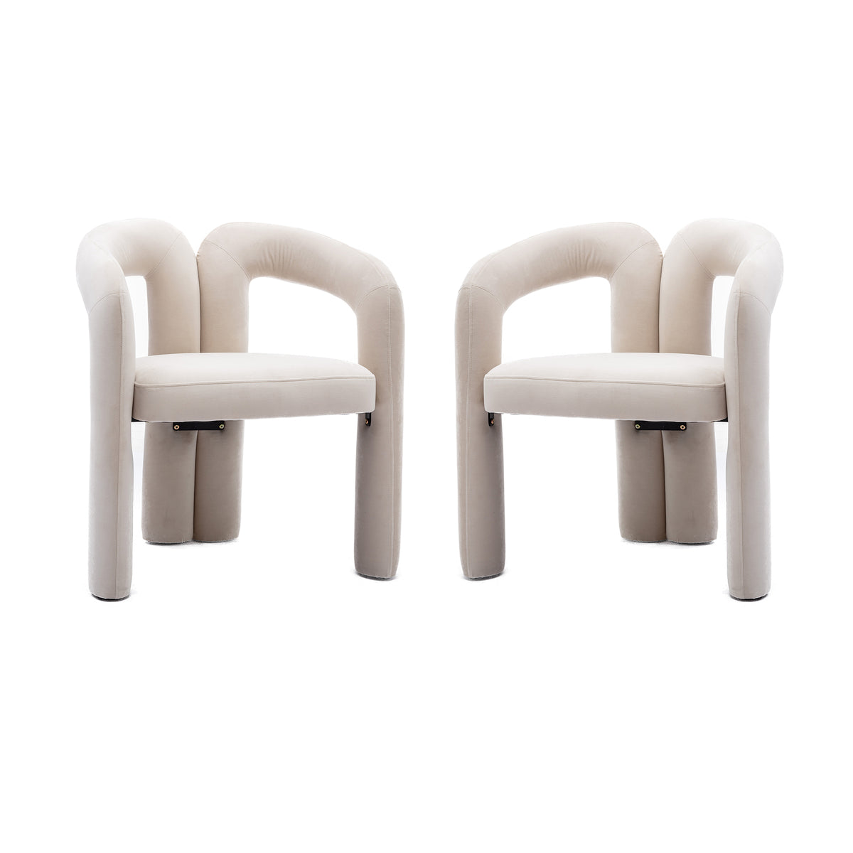 Contemporary Designed  Fabric Upholstered Accent/Dining Chair /Barrel Side Chairs Kitchen Armchair (Set of 2)