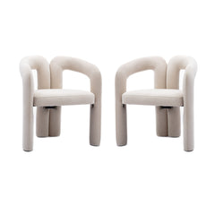 Contemporary Designed  Fabric Upholstered Accent/Dining Chair /Barrel Side Chairs Kitchen Armchair (Set of 2)