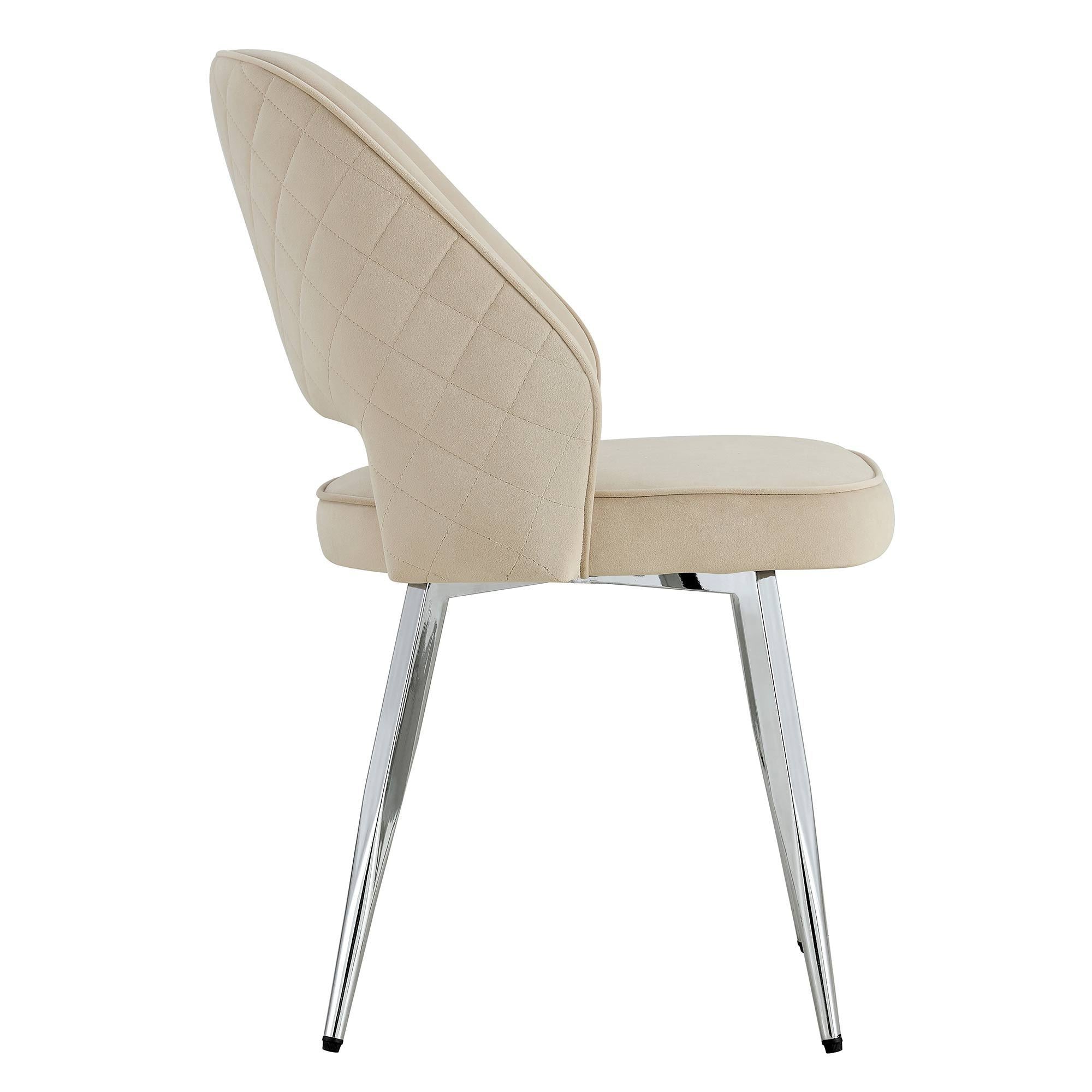 Modern Dining Chair Velvet (Set of 1) - Light Grey