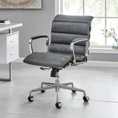 Modern Swivel Office Desk Chair Luxury Executive Boss Ergonomic Computer Chair - Antique Gray