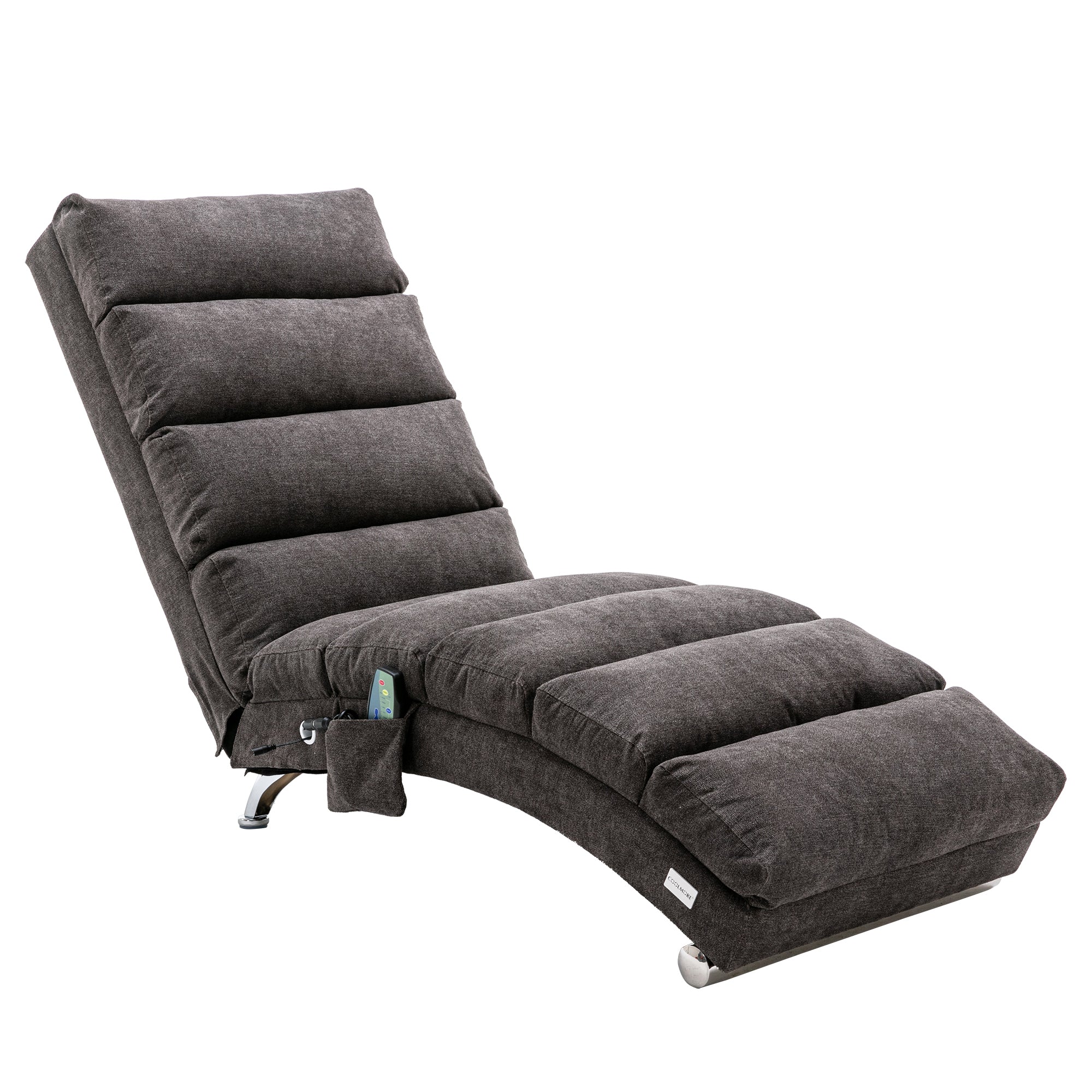 Linen Modern Long Lounger Chair - Dark Gray