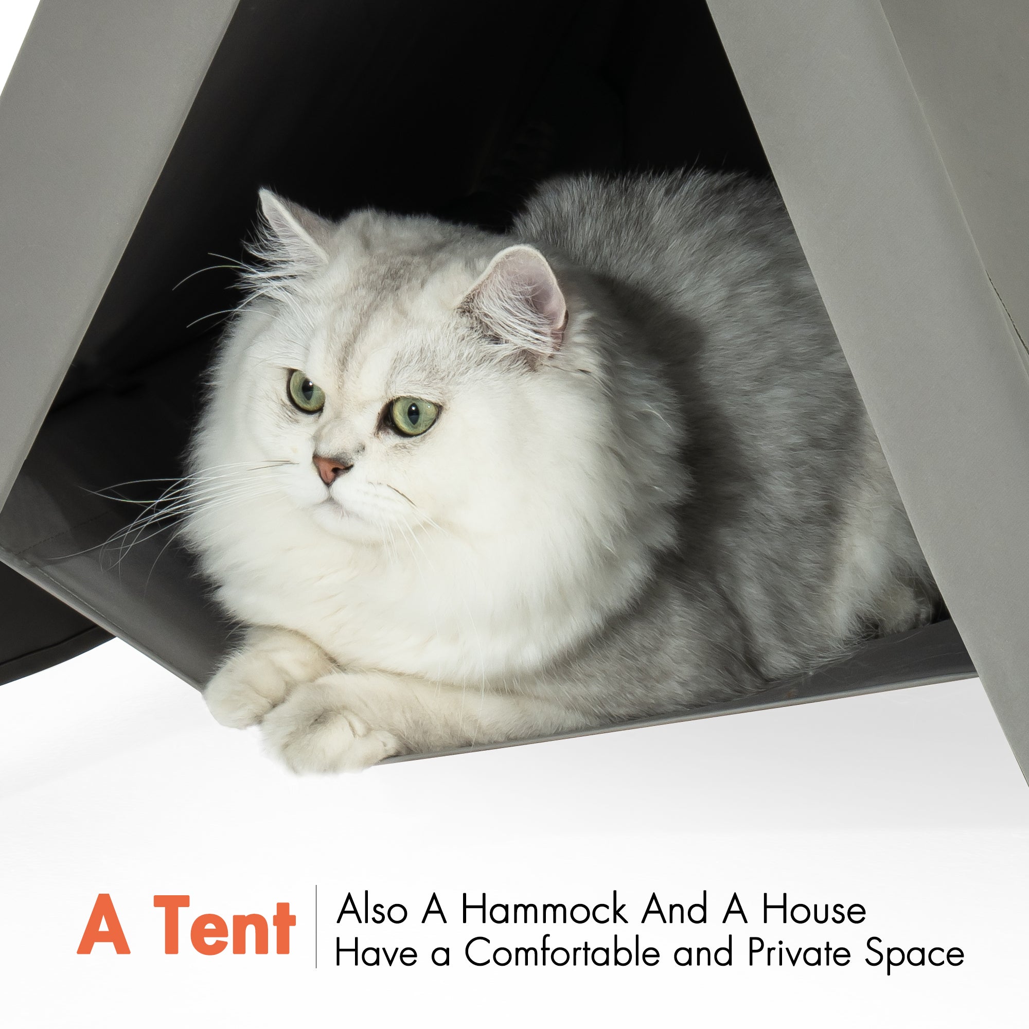Pet Tent, Cat Tent for Indoor Cats, Wooden Cat House for small Pets - Gray green