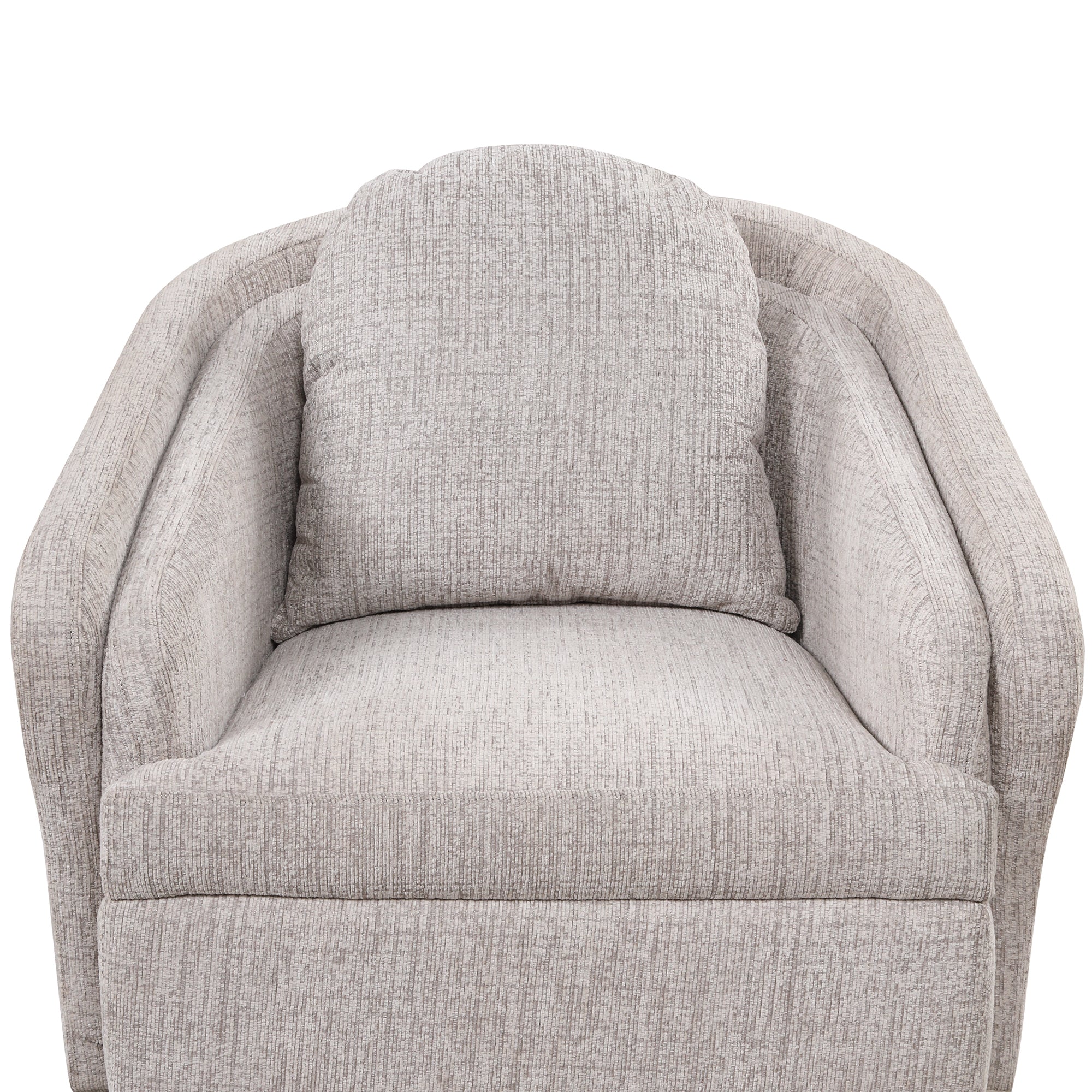 Mid-Century Accent Chair Arm Chair with Lumbar Pillow and Metal Legs - Light Grey