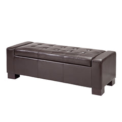 Mirage Bench Storage Ottoman - Brown
