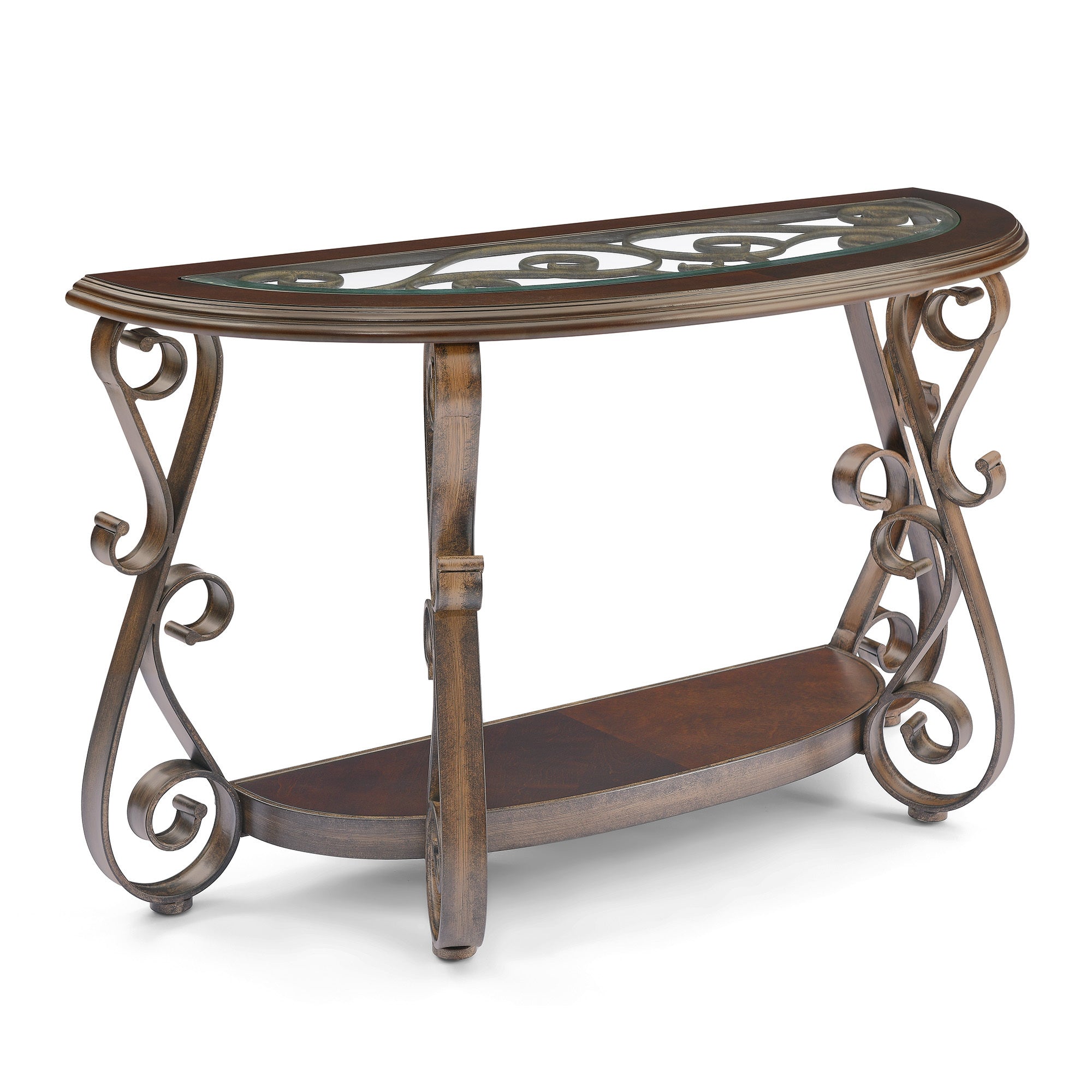 Glass top console table