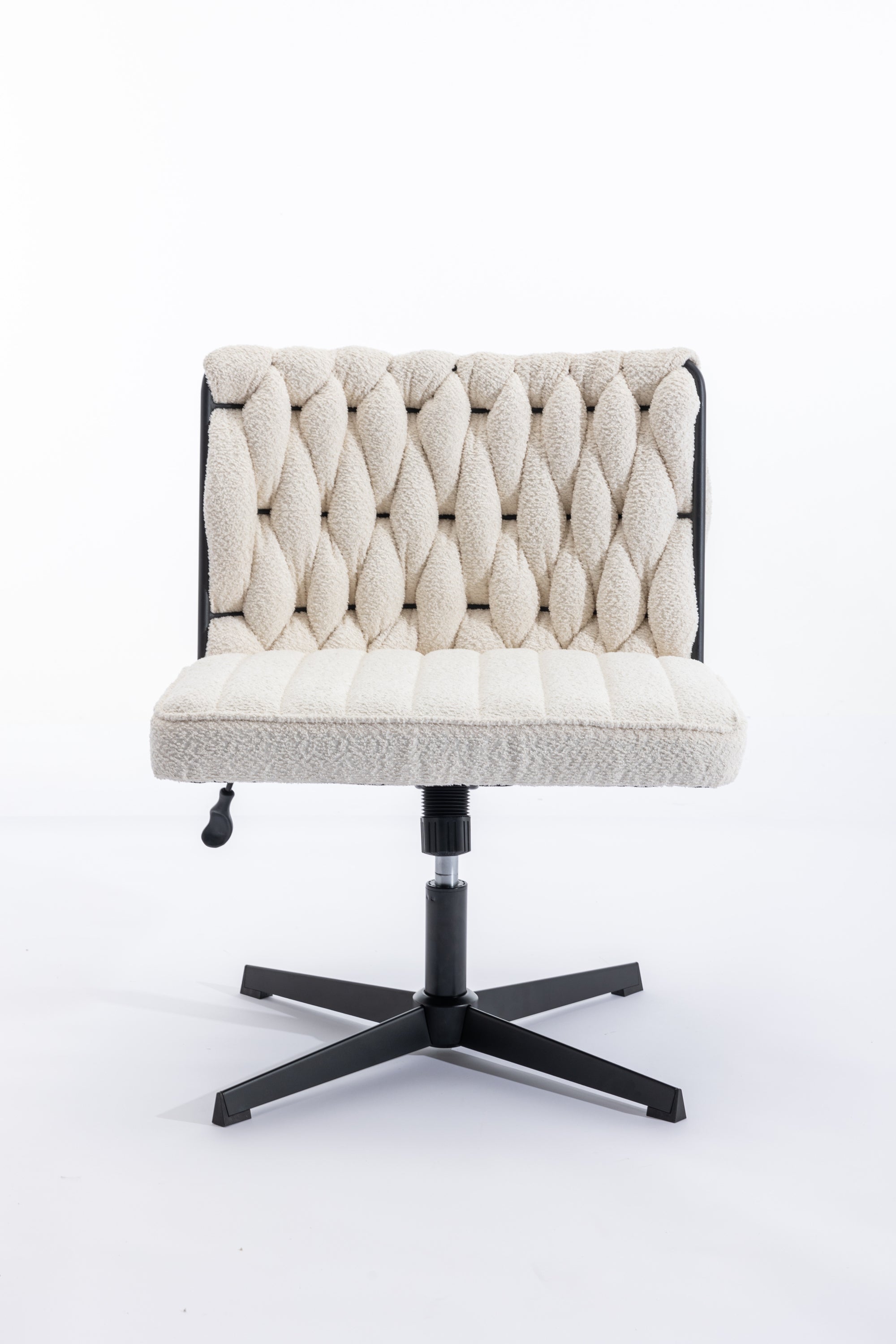 Armless Office Desk Chair No Wheels - White