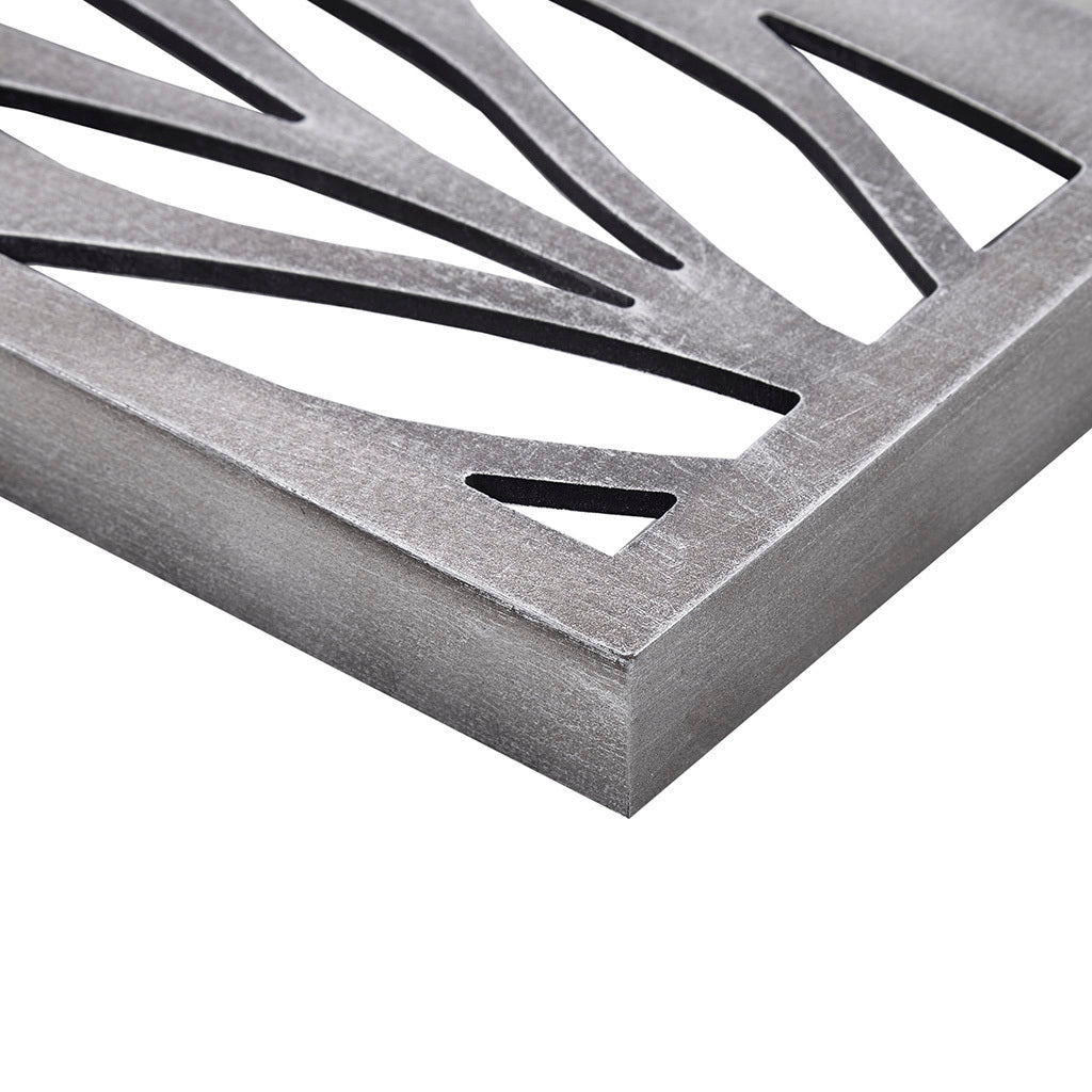 Florian Grey Laser Cut Wood 2-piece Panel Wall Decor Set - Grey