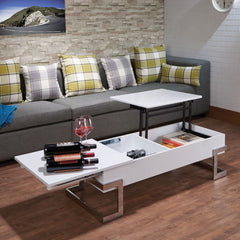 Calnan Coffee Table - White & Chrome