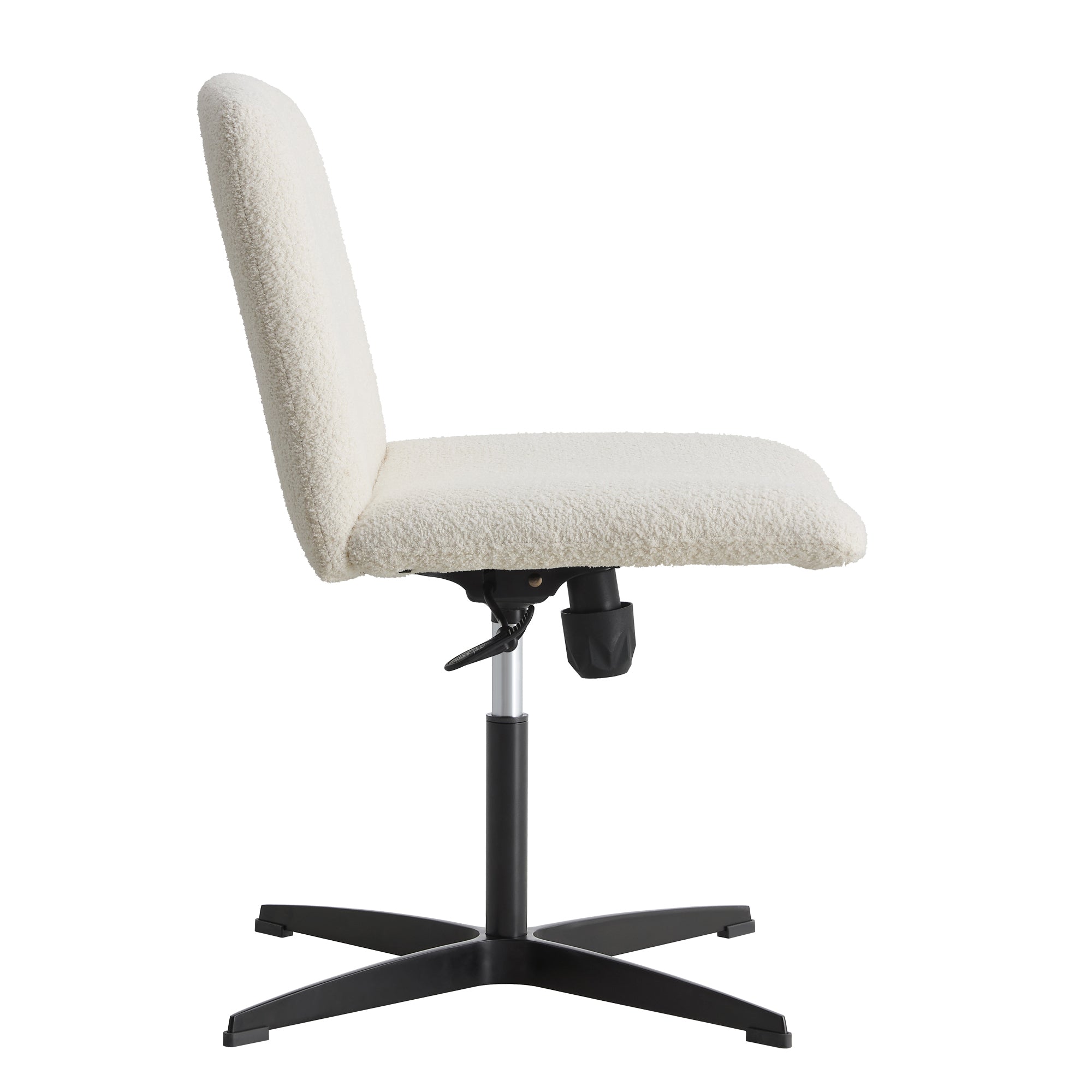 MAICOSY Swivel Home Office Desk Chairs Armless Adjustable 360 Velvet White Chair