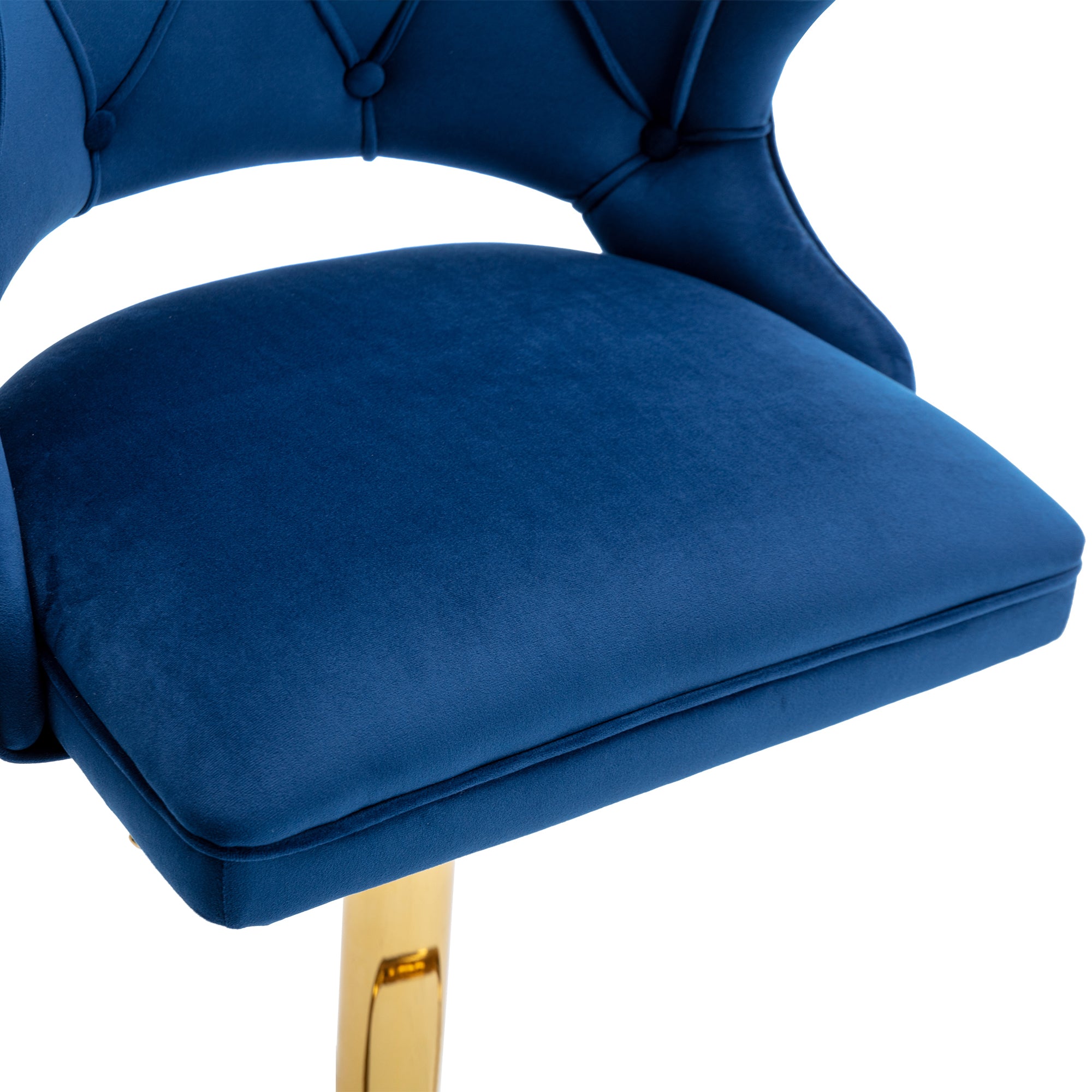 Bar Stools With Back and Footrest Counter Height Dining Chairs (Set of 2) - Velvet Blue