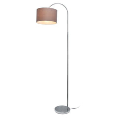 Arched Brushed Nickel Floor Lamp - Grey Shade