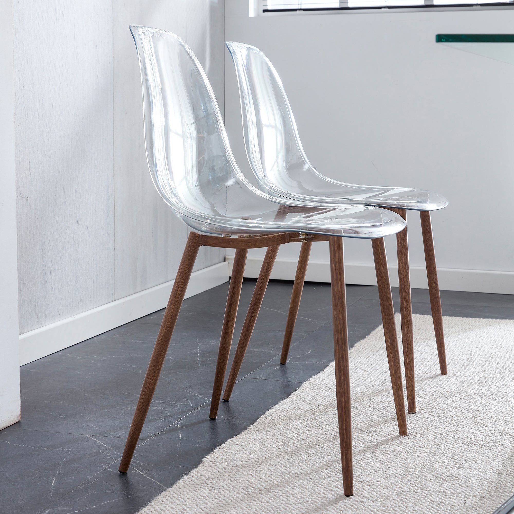 Modern Simple Transparent Dining Chair (Set of 4) - Transparent