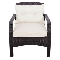 MAICOSY 4pc Outdoor Rattan Sofa Patio Furniture Wicker Chair Table Cushions