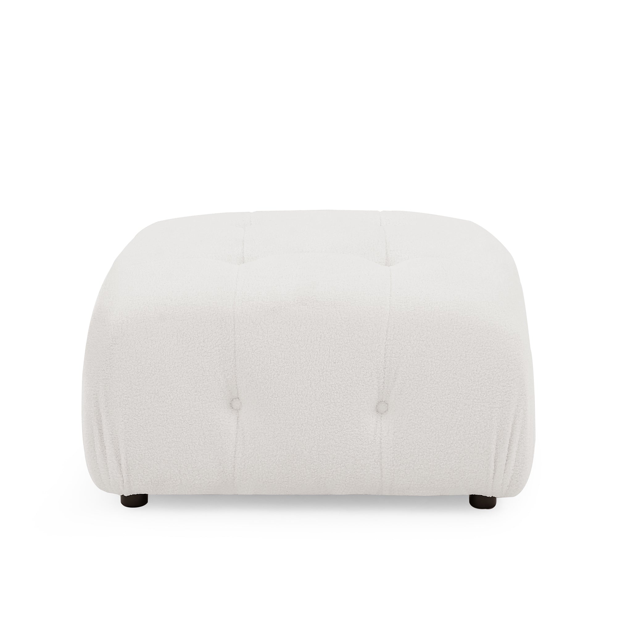 Modular Sectional Sofa, Button Tufted Designed and DIY Combination,L Shaped Couch with Reversible Ottoman - Ivory Teddy Fabric