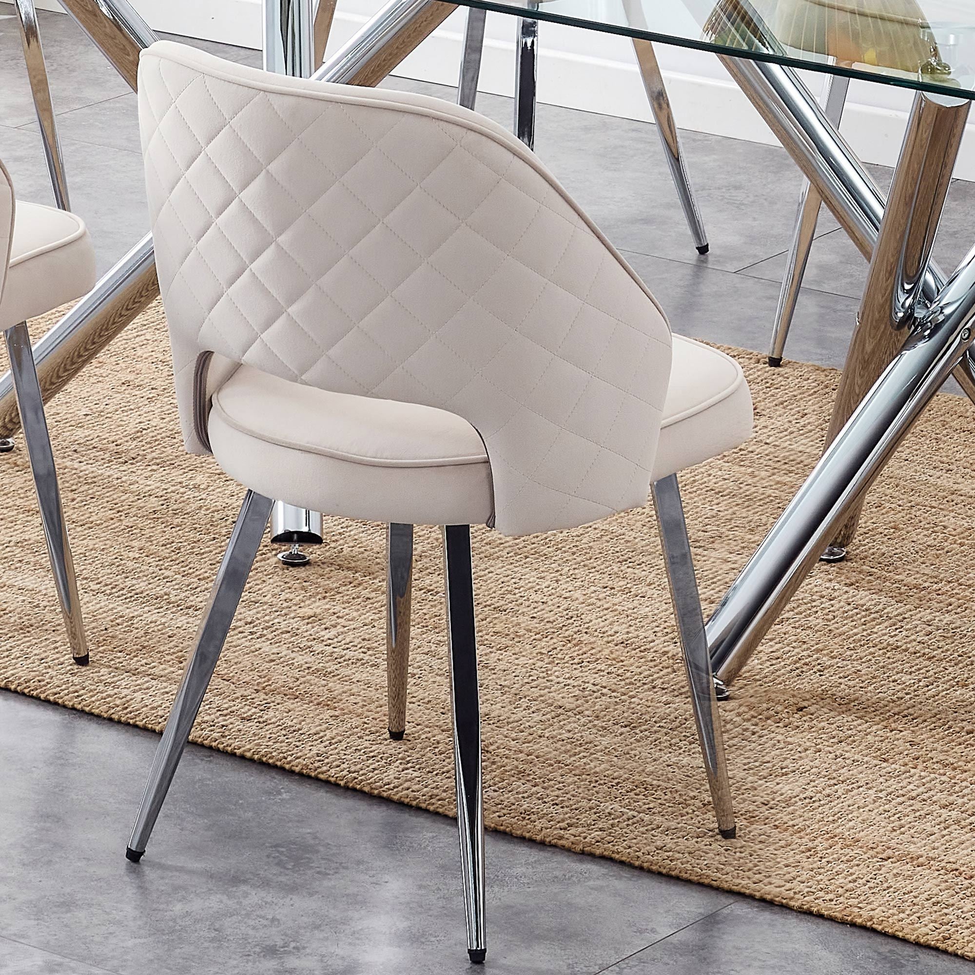 Modern Dining Chair Velvet (Set of 1) - Light Grey