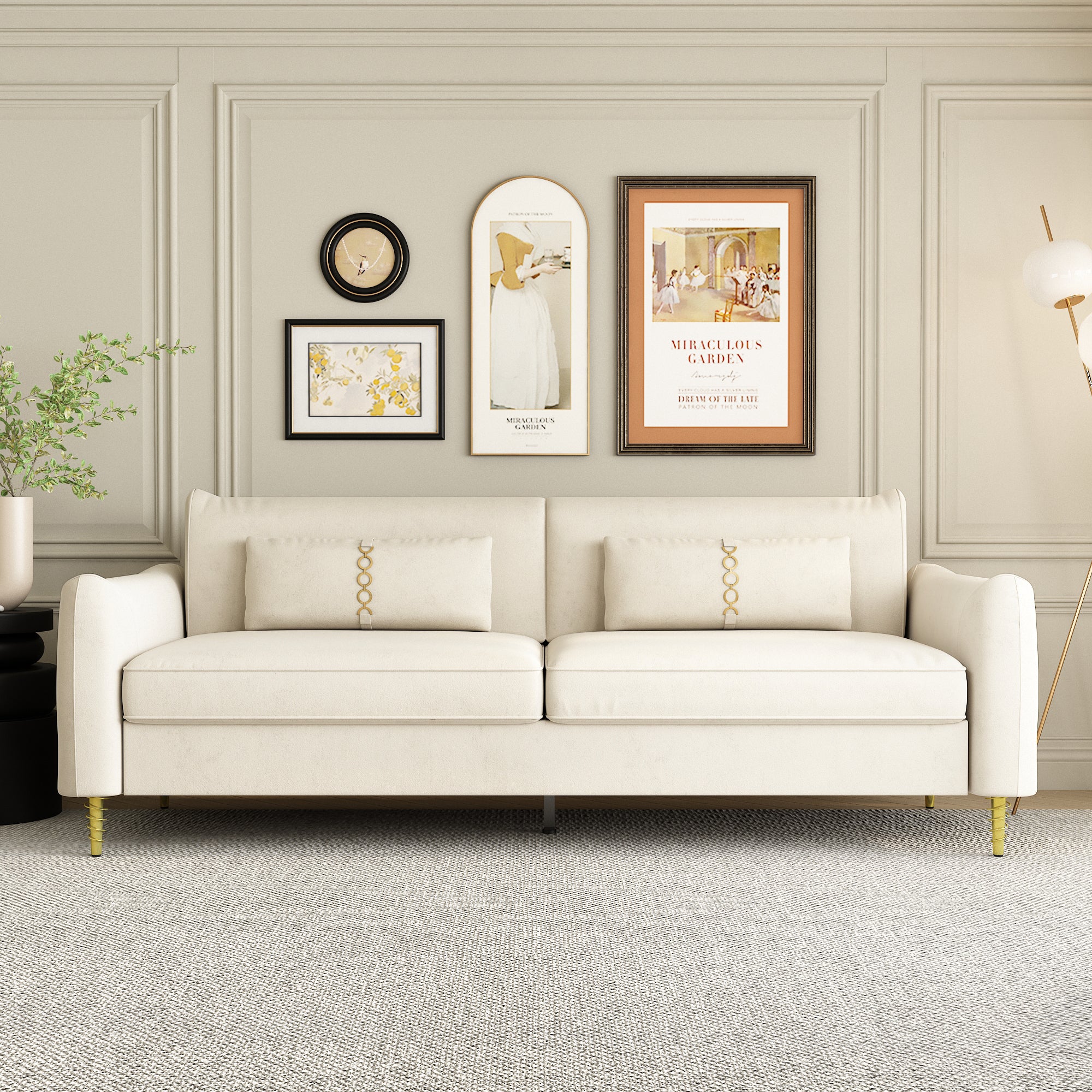 Beige Sofa 