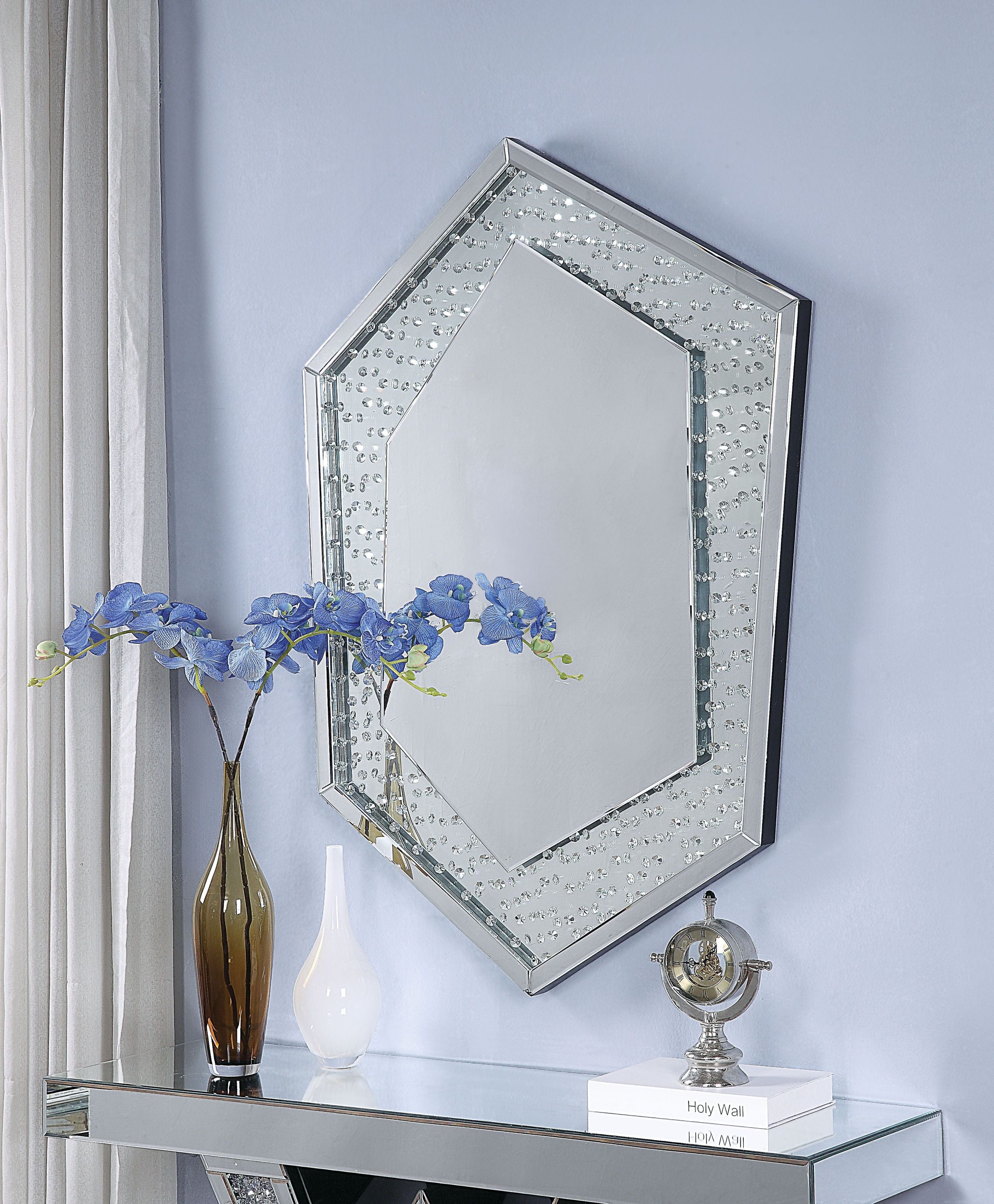 Glass Wall Decor -  Mirrored & Faux Crystals