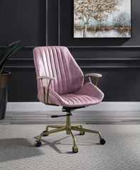 Vintage Office Chair, Top Grain Leather - Pink