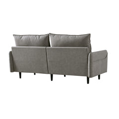 Mid-Century Tufted Love Seat for Living Room, Bedroom, 2 Pillows Included,three-seater sofa - Gray