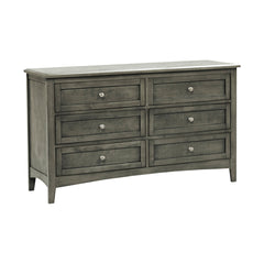 Cool Gray Finish Transitional Style 1pc Dresser of 6x Drawers Birch Veneer Wooden