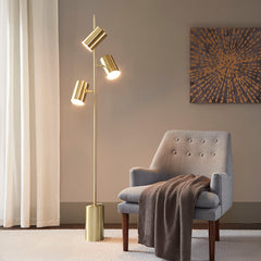 Alta 3-Light Metal Floor Lamp - Gold