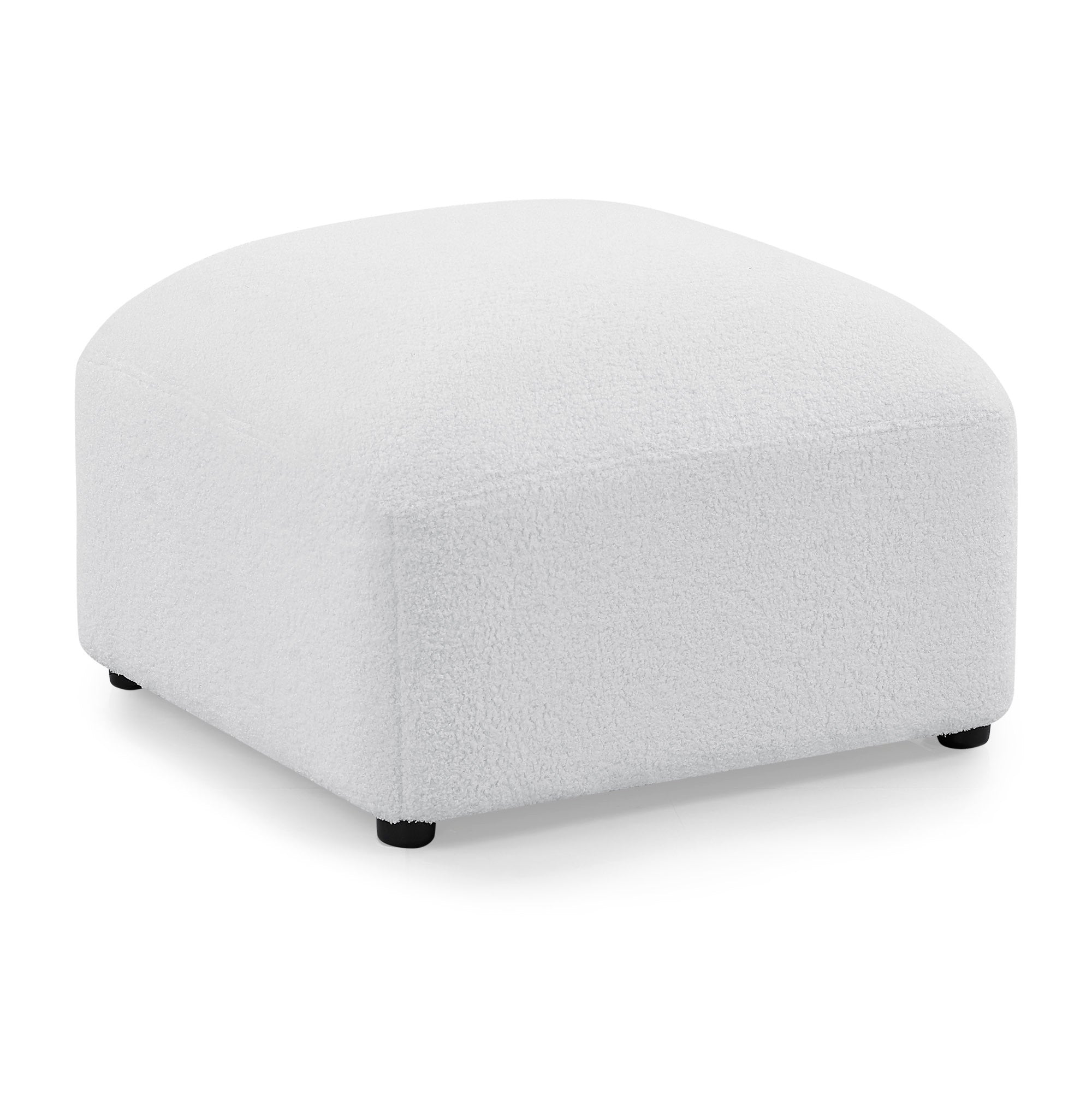 Teddy Fabric L-Shape Modular Sectional Sofa, DIY Combination - White
