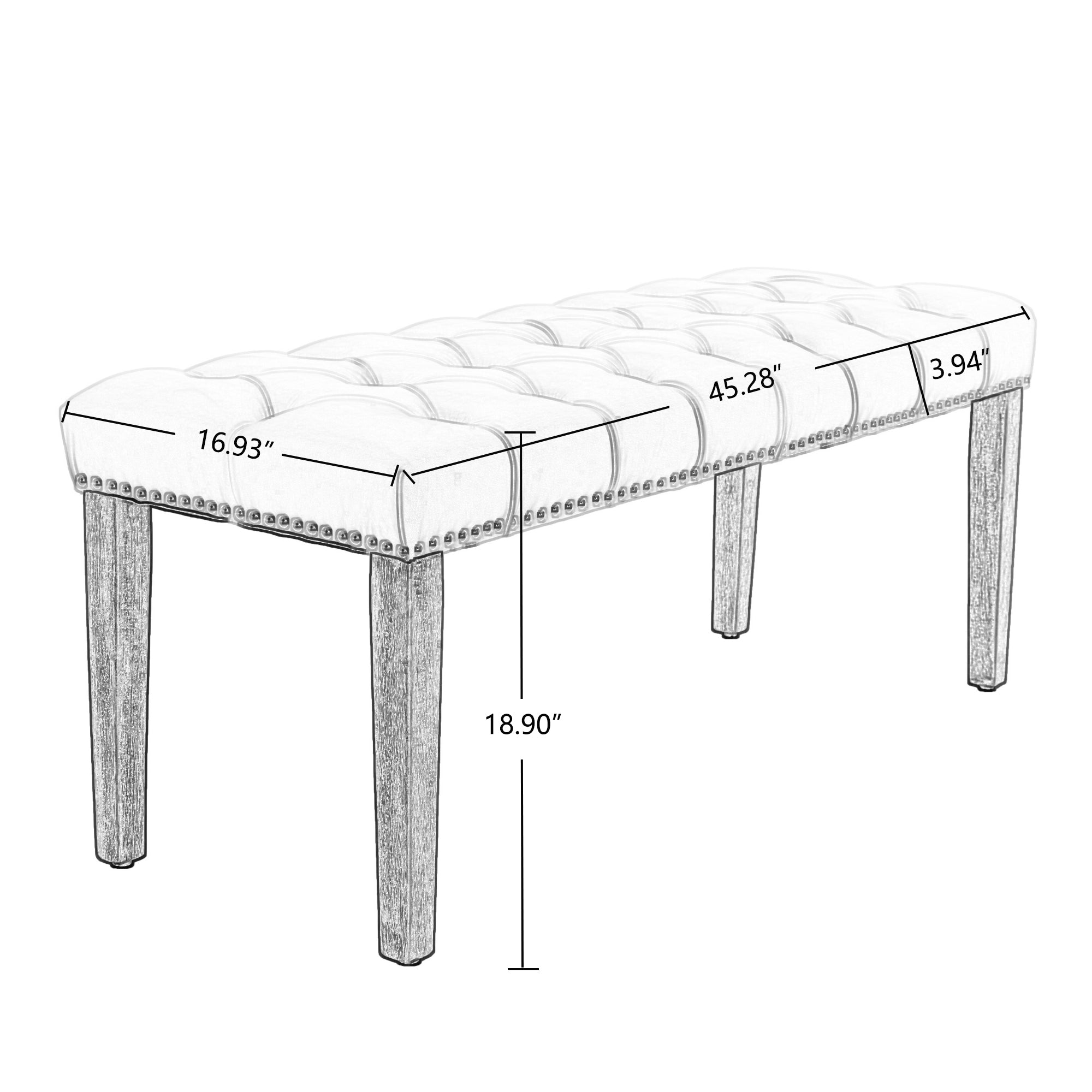 Velvet Dining Bench Bedroom Bench