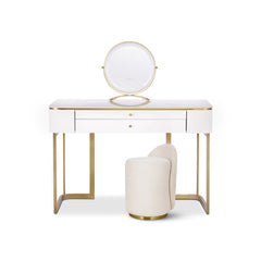 Elegant 2-Drawer Vanity Table Set - White