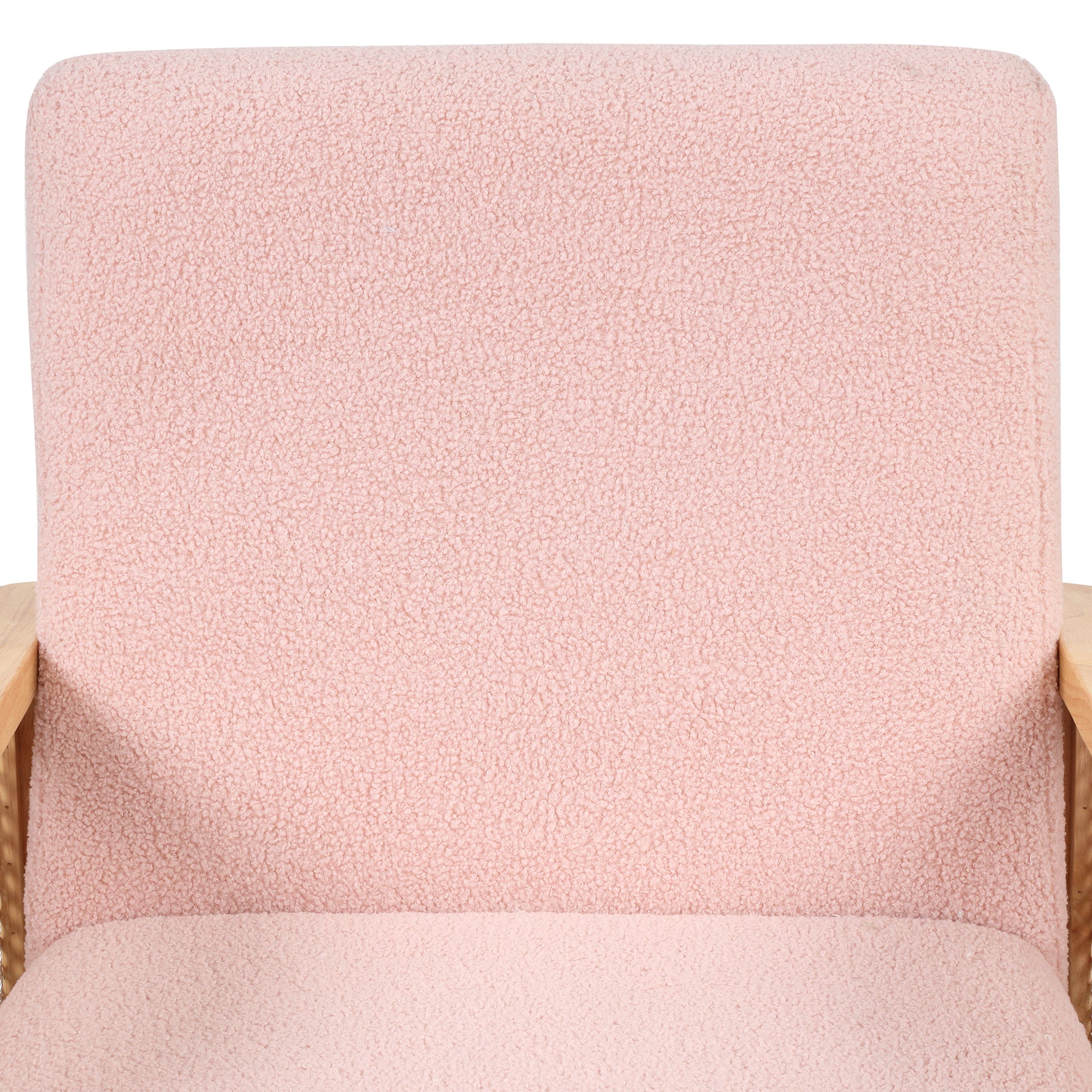 Rattan Mesh Upholstered Accent Chair, Teddy Short Plush Particle Velvet Armchair