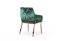 Fierce Panther Dining Chair - Black, Green & Rose Gold