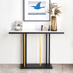 Modern Console Table Metal Frame with Adjustable Foot Pads - Black