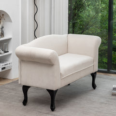2 Seat Kids Sofa, Toddler Couch Lounge Bed with Wooden Legs - White