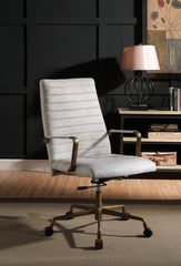 Vintage Office Chair Top Grain Leather - White