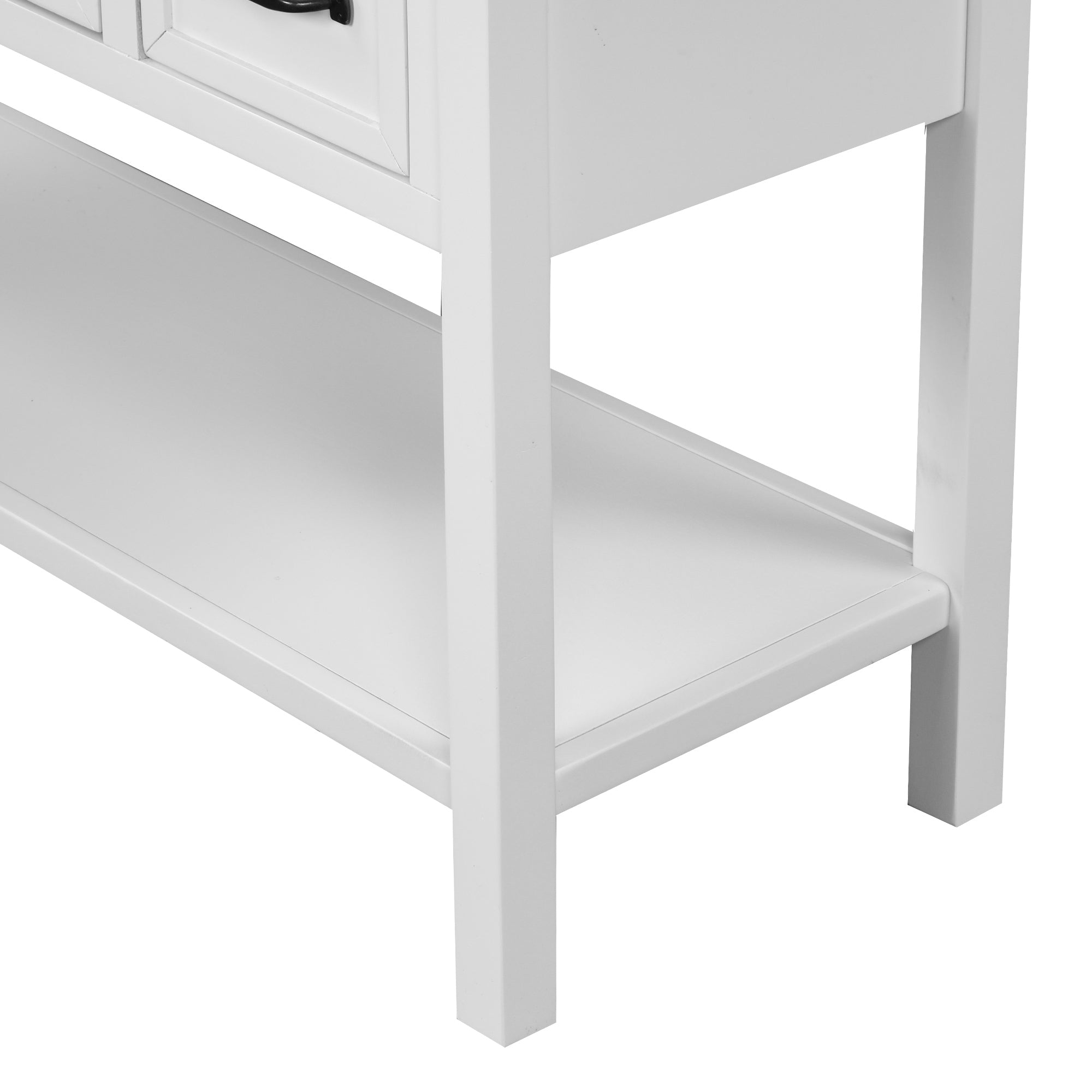 Modern Console Table with 4 Drawers, 1 Cabinet and 1 Shelf